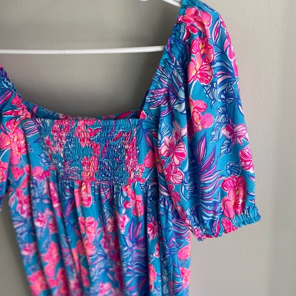 Lilly Pulitzer Delaney Short Sleeve Dress - Blue and Pink - Size 2 - Picture 11 of 15